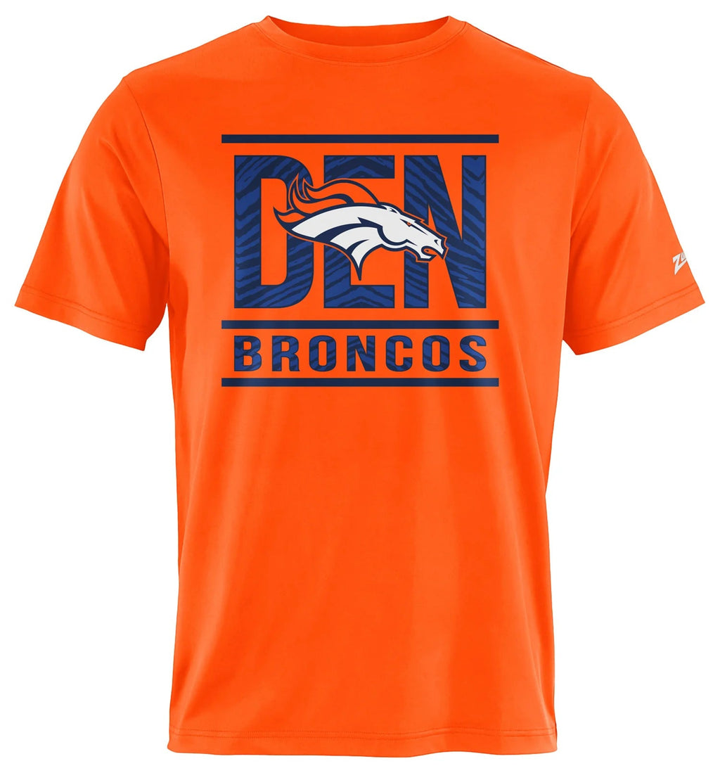 Orange t-shirt with 'DEN Broncos' text and logo on a white background