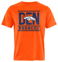 Orange t-shirt with 'DEN Broncos' text and logo on a white background